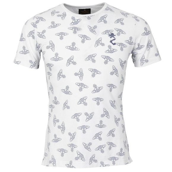 Vivienne Westwood Mens White Vivienne Westwood Time Machine Printed White T-Shirt #1