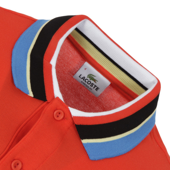 Lacoste Mens Orange Lacoste PH8403 Etna Coloured Collar Polo Shirt main image