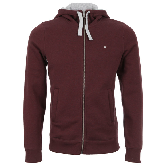 J.Lindeberg Mens Red Burgundy Dann Soft Hooded Sweat main image