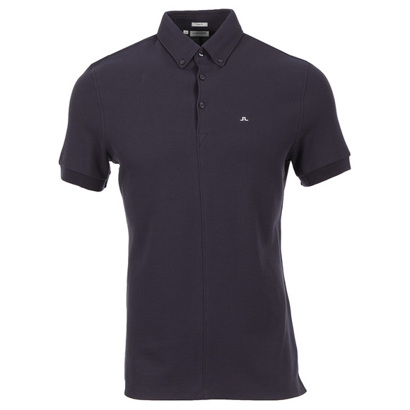 J.Lindeberg Mens Blue Rubi Button Down Polo #1