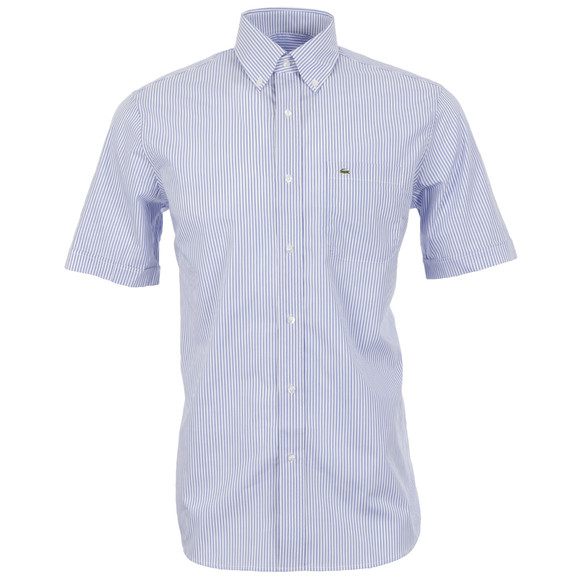 Lacoste Mens Blue Lacoste SS Stripe City Fjord/Blanc Shirt #1
