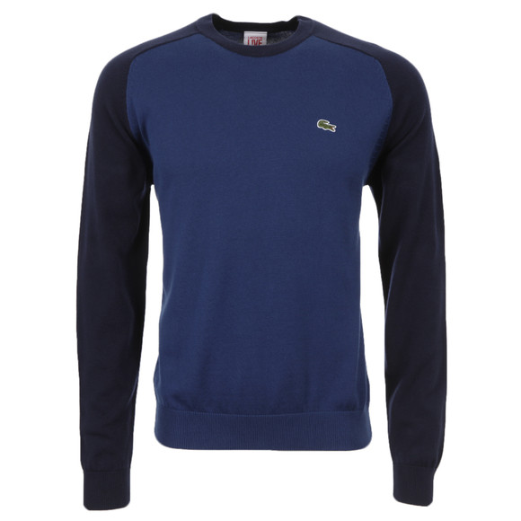 Lacoste Live Mens Blue Lacoste L!ve Jewel Neck Encrier Sweater main image
