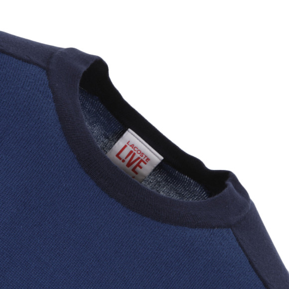Lacoste Live Mens Blue Lacoste L!ve Jewel Neck Encrier Sweater main image