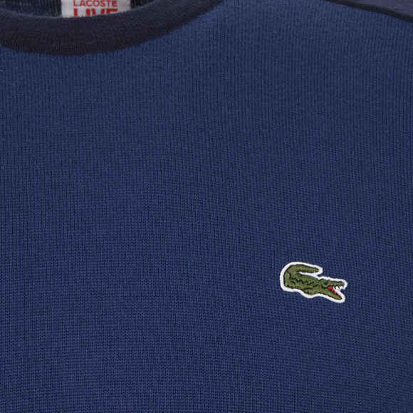 Lacoste Live Mens Blue Lacoste L!ve Jewel Neck Encrier Sweater main image