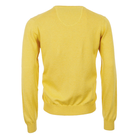 Fynch Hatton Mens Yellow Fynch Hatton Superfine Yellow Cotton V-Neck Jumper main image
