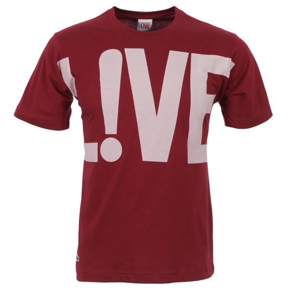 Lacoste Live Mens Red Lacoste Live Bordeaux T-Shirt TH8235 #1