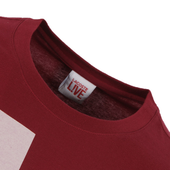 Lacoste Live Mens Red Lacoste Live Bordeaux T-Shirt TH8235 #3