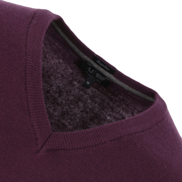 Armani Jeans Mens Purple 06W96 Purple V Neck Jumper main image