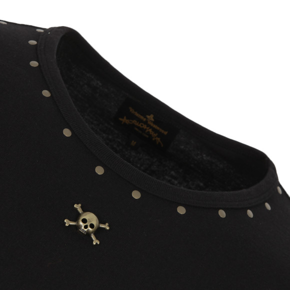 Vivienne Westwood Anglomania Mens Black Riveted Studs Crew T-Shirt main image