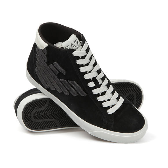 EA7 Emporio Armani Mens Black Pride Suede Hi Top Trainer main image