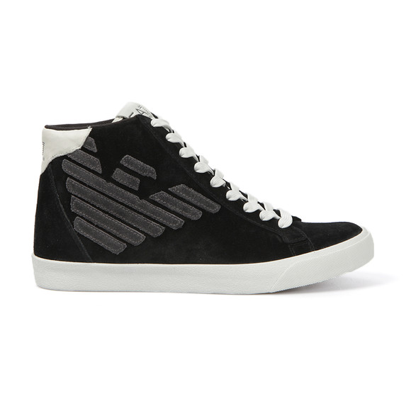 EA7 Emporio Armani Mens Black Pride Suede Hi Top Trainer main image