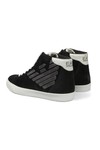 EA7 Emporio Armani Mens Black Pride Suede Hi Top Trainer