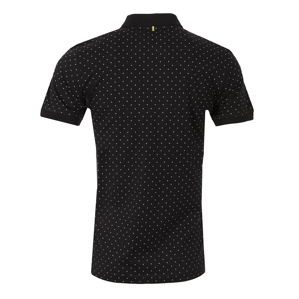 Mens Black Polka Dot Polo Shirt - Main Image