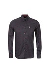 Fred Perry Drakes Mens Blue Long Sleeve Paisley Shirt