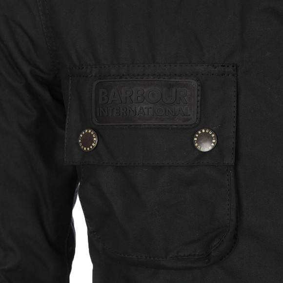 Barbour International Mens Black Fog Wax Parka #3