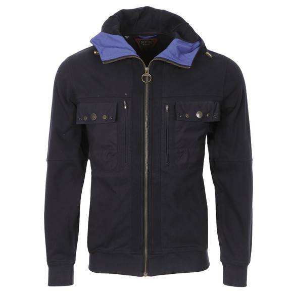 Barbour Dept (B) Mens Blue Full Zip Field Hooded Jacket main image