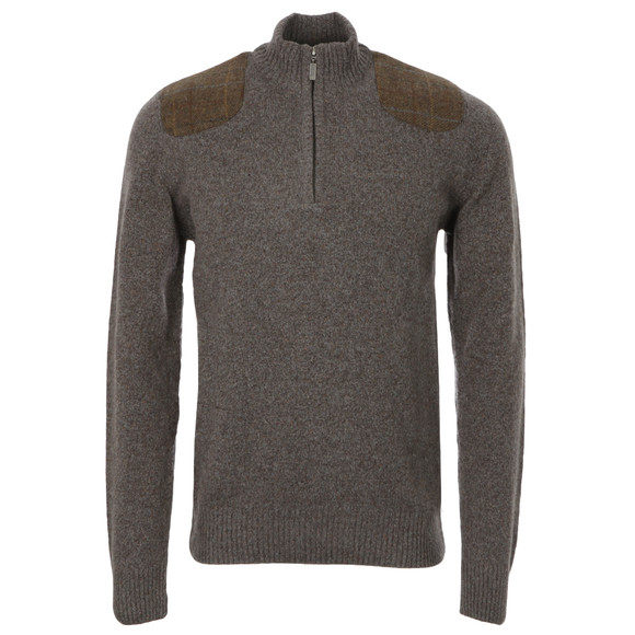 Barbour Lifestyle Mens Grey Netherfield Half Zip Jumper #1