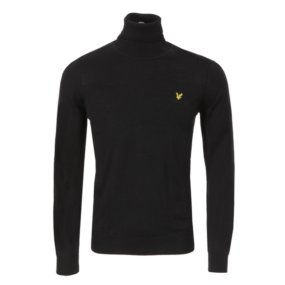 Lyle & Scott Mens Black Roll Neck Jumper main image