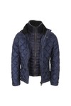 Scotch & Soda Mens Blue Quilted Jacket With Fake Inner
