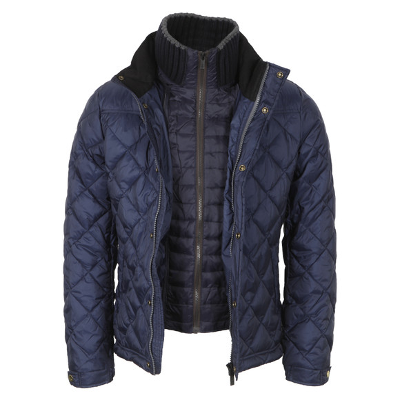 Scotch & Soda Mens Blue Quilted Jacket With Fake Inner main image