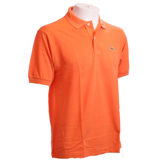 Lacoste Mens Orange Lacoste L1212 Carotte Plain Polo Shirt #1