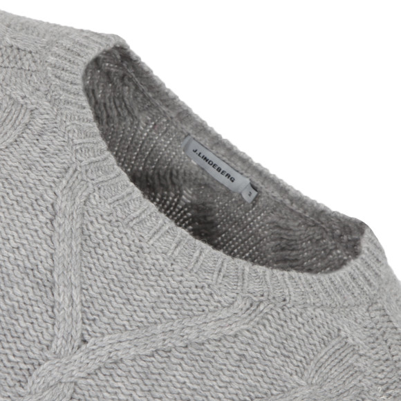 J.Lindeberg Mens Grey Loke Chain Knit Jumper main image