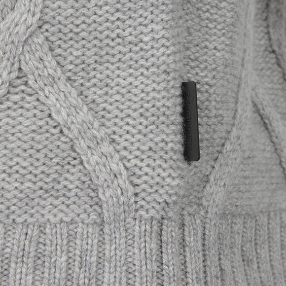 J.Lindeberg Mens Grey Loke Chain Knit Jumper main image