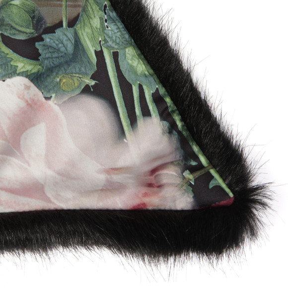 Ted Baker Womens Black Tesha Faux Fur Textured Long Scarf main image
