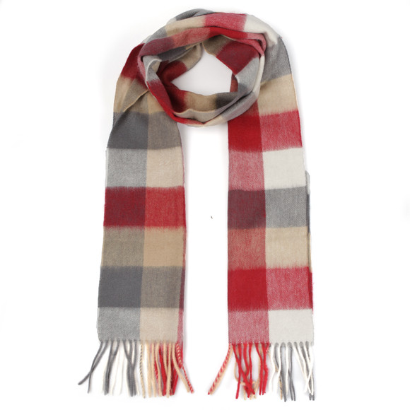 Barbour Lifestyle Mens Brown Large Tattersall Lambswool Scarf main image