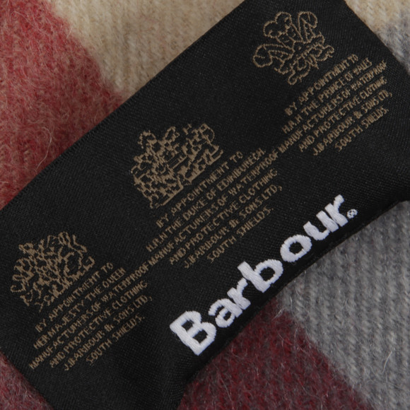 Barbour Lifestyle Mens Brown Large Tattersall Lambswool Scarf main image