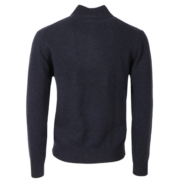 Gant Mens Blue Lambswool Half Zip Jumper main image