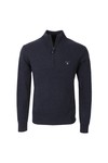 Gant Mens Blue Lambswool Half Zip Jumper