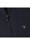 Gant Mens Blue Lambswool Half Zip Jumper