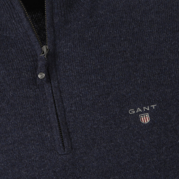 Gant Mens Blue Lambswool Half Zip Jumper main image