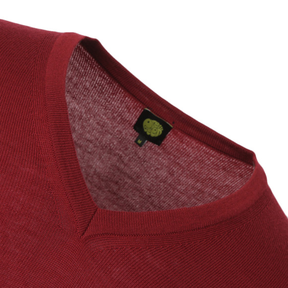 Pretty Green Mens Red Hanover V Neck Jumper main image