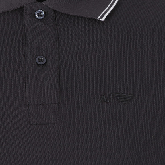 Armani Jeans Mens Blue 06M36 Long Sleeve Tipped Polo Shirt #4