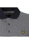 Lyle & Scott Mens Grey Fine Stripe Polo Shirt