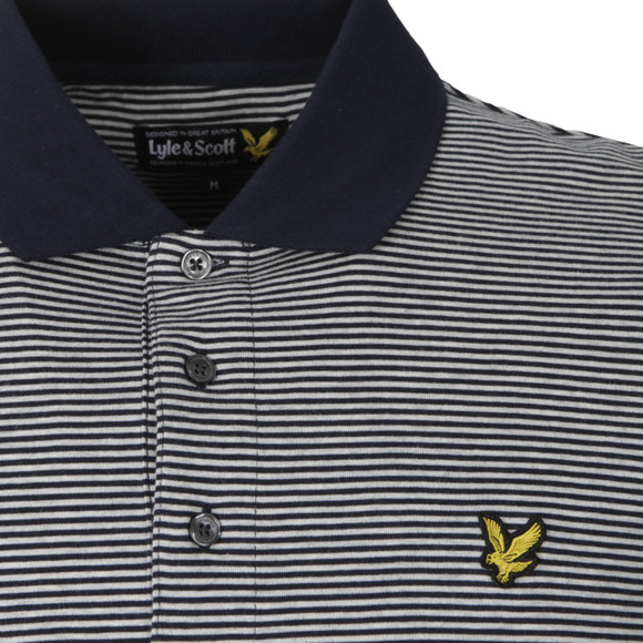 Lyle & Scott Mens Grey Fine Stripe Polo Shirt main image