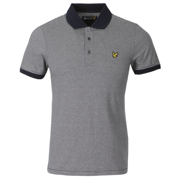 Lyle & Scott Mens Grey Fine Stripe Polo Shirt main image