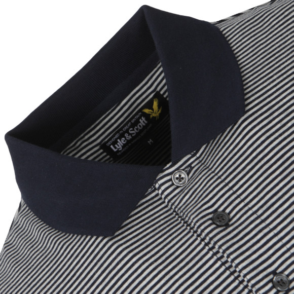 Lyle & Scott Mens Grey Fine Stripe Polo Shirt main image