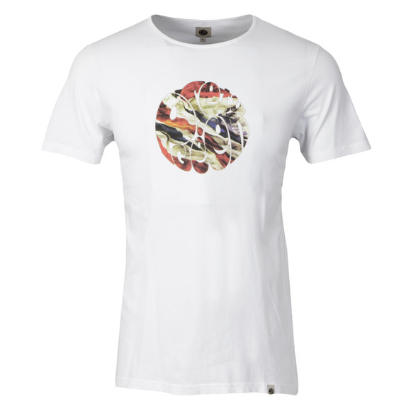 Pretty Green Mens White Union Jack Printed T-Shirt  main image