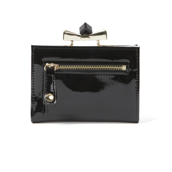 Ted Baker Womens Black Helan Patent Bow Popper Small Purse main image