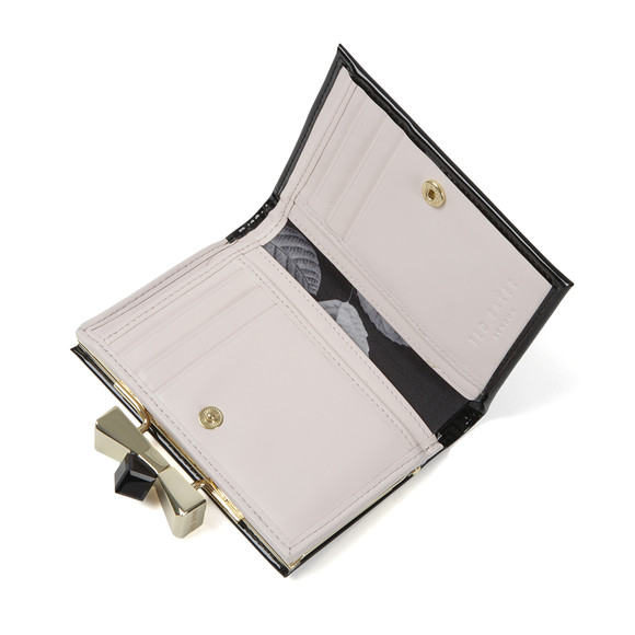 Ted Baker Womens Black Helan Patent Bow Popper Small Purse main image