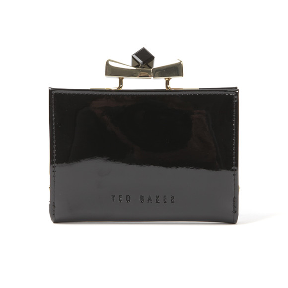 Ted Baker Womens Black Helan Patent Bow Popper Small Purse main image