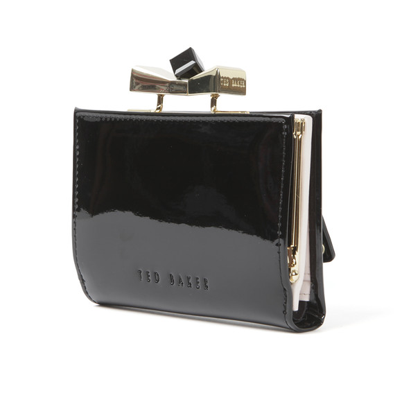 Ted Baker Womens Black Helan Patent Bow Popper Small Purse main image