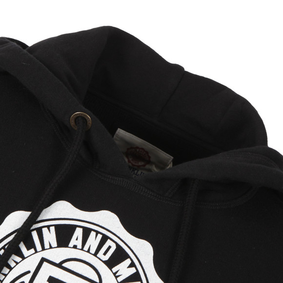 Franklin & Marshall Mens Black Large Crest Print Hoody main image