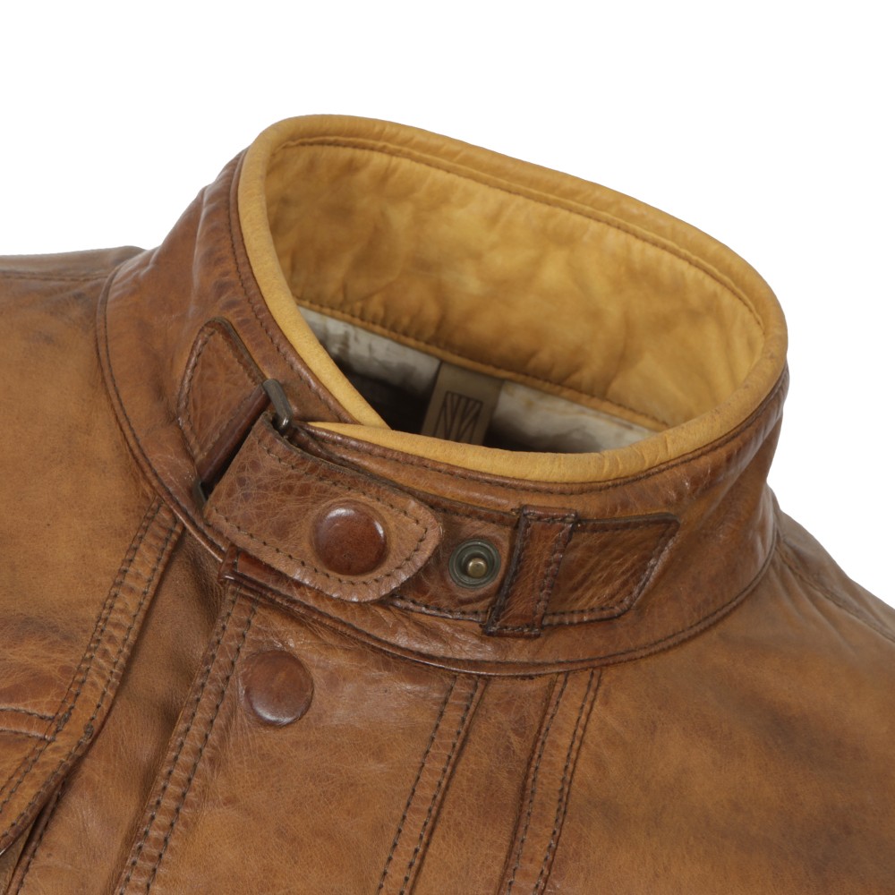 Beaver's Swing Top Leather Blouson, Men's Size L genuine leather brown type Vintage Second Hand