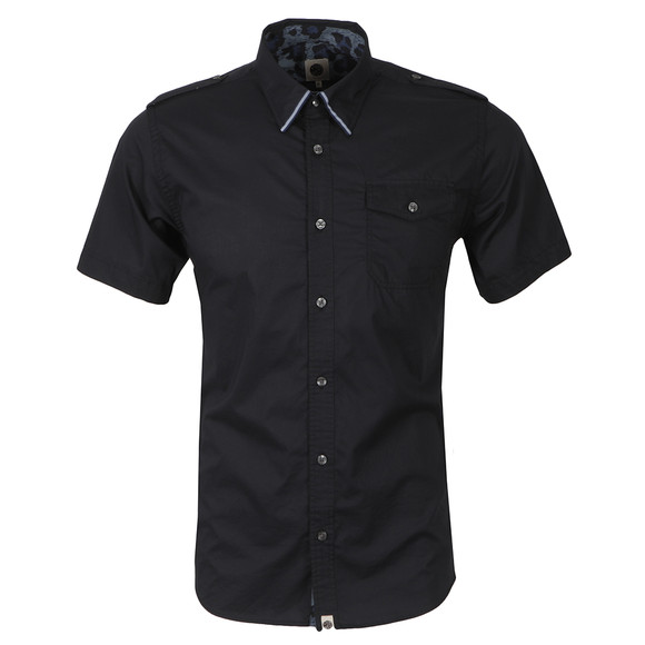 Pretty Green Mens Blue Bartley Military Shirt main image