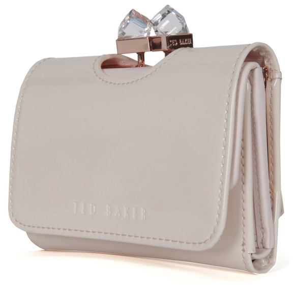 Ted Baker Womens Off-White Kryssi Patent Crystal Frame Small Purse #6