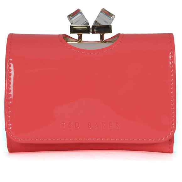 Ted Baker Womens Orange Kryssi Patent Crystal Frame Small Purse #1